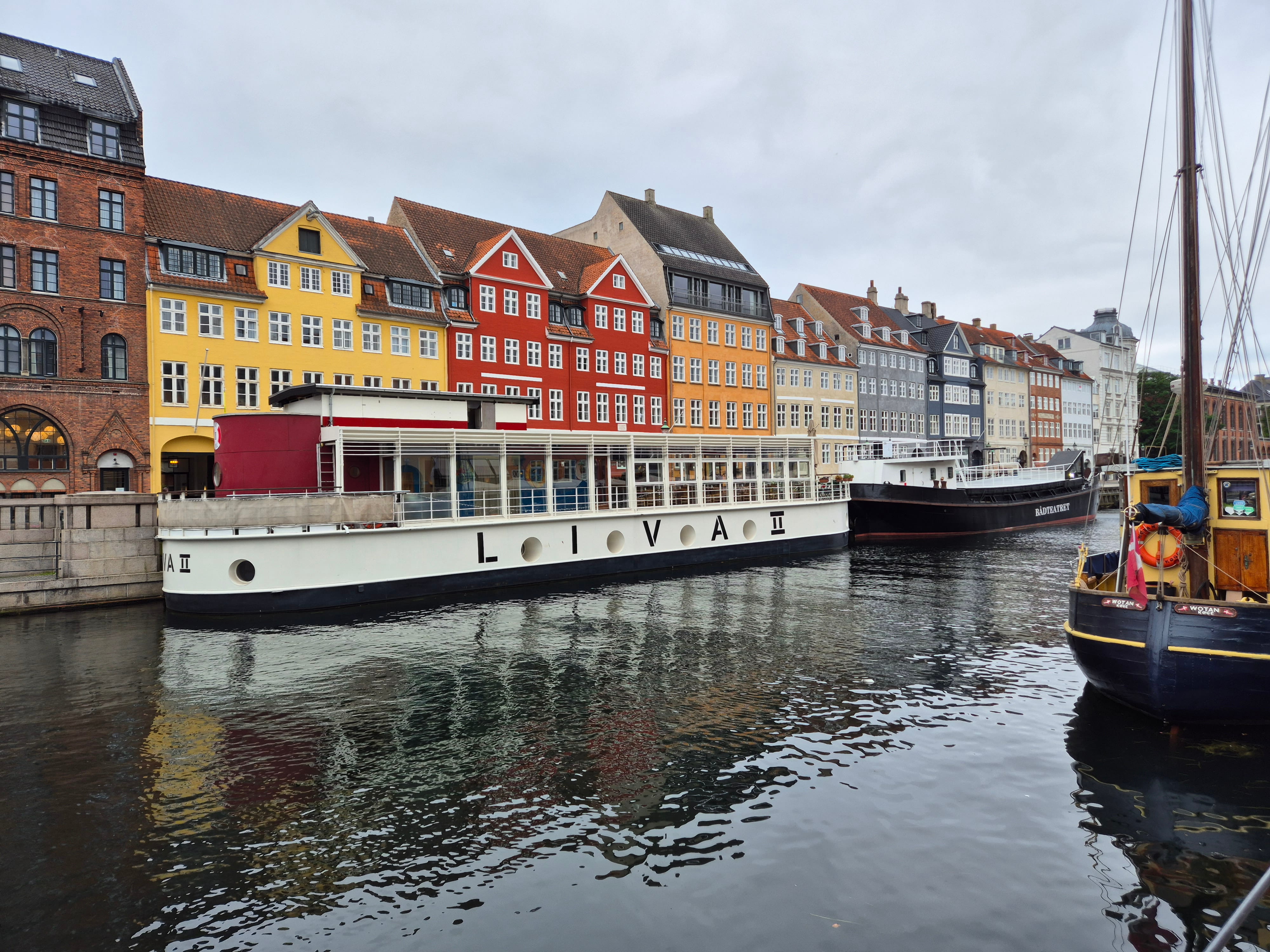 Nyhavn canal, Copenhagen, colorful buildings and boats