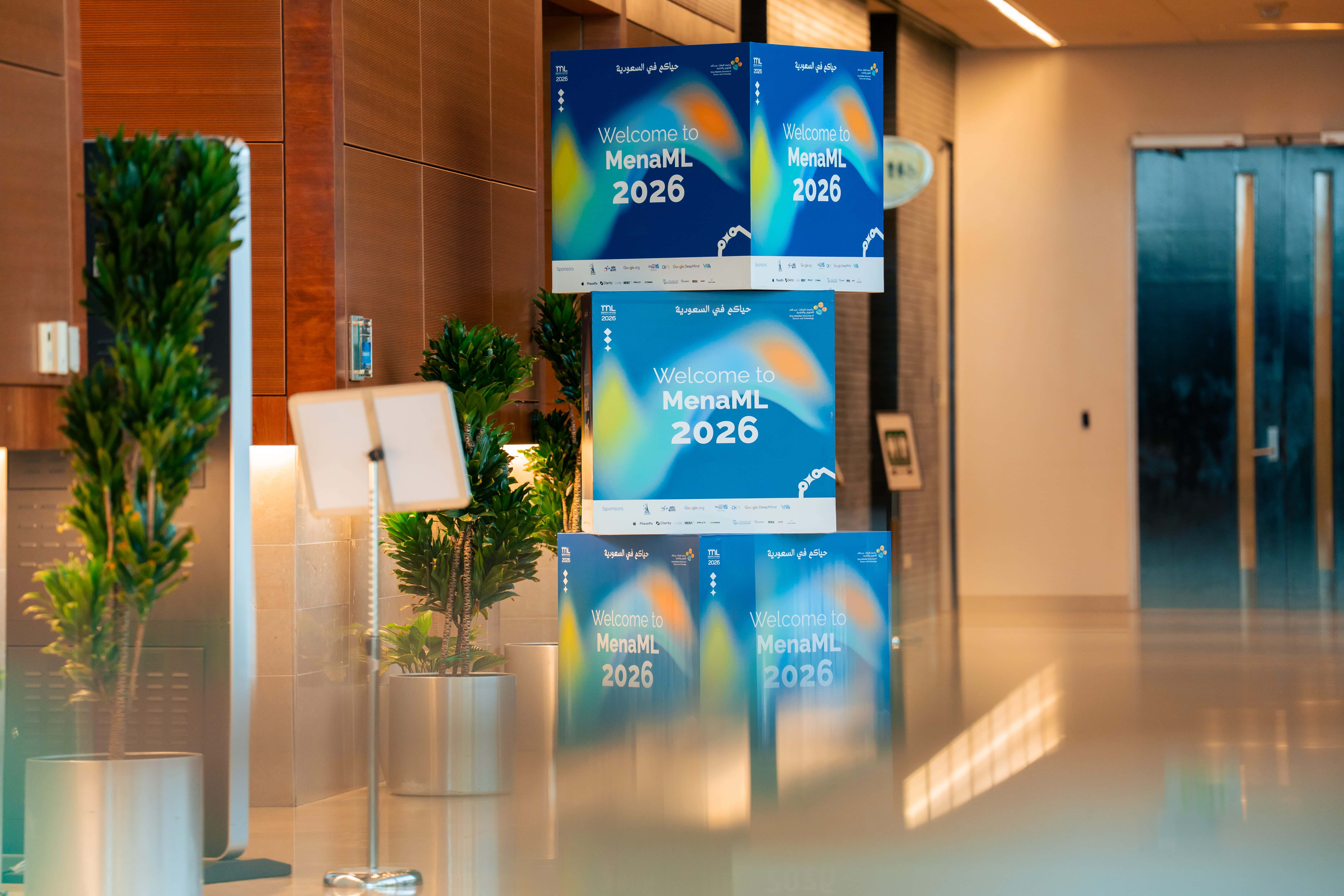 MenaML 2026 poster session, Welcome to MenaML 2026 banner